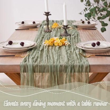 2pcs Cheesecloth Table Runner 120 Inches Pink Boho Gauze Cheese Cloth Runner 10FT Rustic Sheer Fall Table Runners for Thanksgiving Baby Shower Party Holiday Wedding Decoration