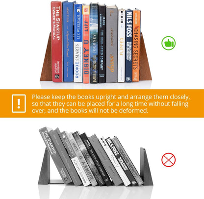 DRELIFAM Wood Handmade Book Ends to Hold Books Large Heavy Duty Bookends for Shelves Decorative Book End for Heavy Books