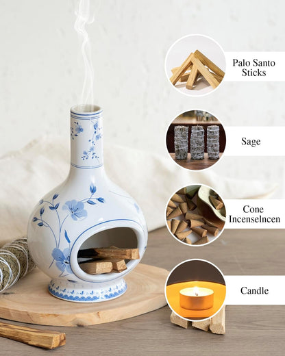 Handmade Ceramic Incense Holder，Stick & Backflow - Sage Holder for Burning ，Meditation Accessories，Easily Grab All Incense Ash (Green and Beige)