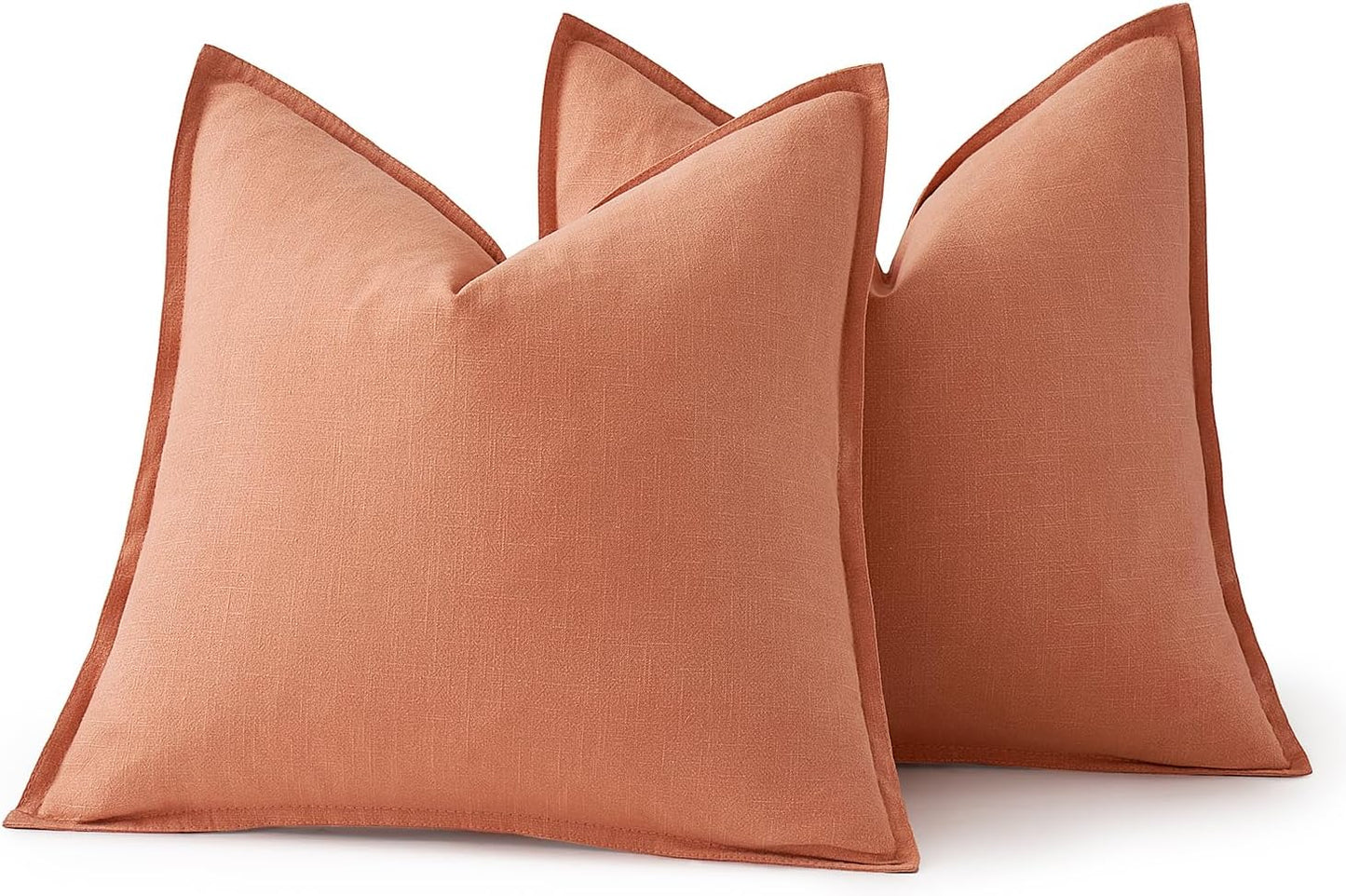 MIULEE Decorative Linen Euro Sham Pillow Covers 26x26 Cream White Boho Farmhouse Neutral Couch Throw Pillows for Bed Pack of 2 Accent Modern Pillowcase Sofa Livingroom Home Decor