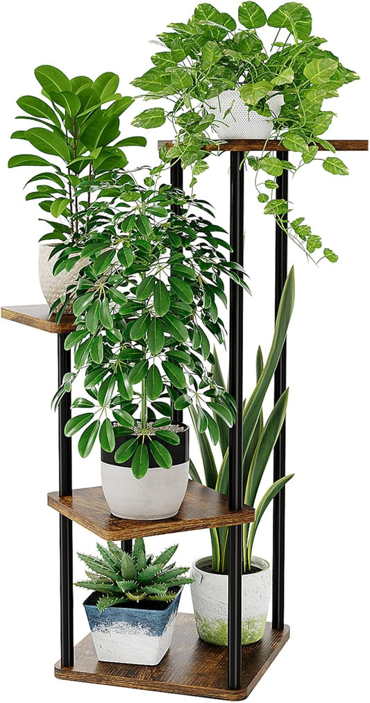Bamworld Plant Stand Indoor Tall Plant Shelf for Multiple Plants Corner Plant Table Tiered Flower Stand for Living Room Bedroom Balcony Brown