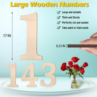 17 inch Large Wooden Sign & for Wall Decor, Big Wood Symbol &, Giant Paintable Blank Wooden Shapes for Crafts, Unfinished Wood Cutouts for Birthday Party, Rustic Wedding, Christmas Decor, Baby Shower