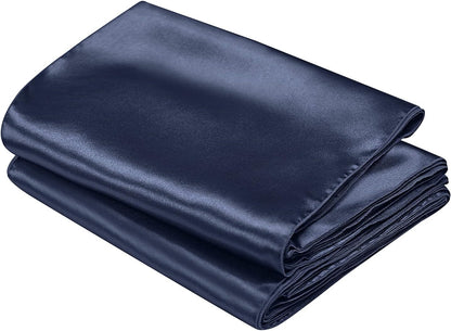 SiinvdaBZX 4 Pcs Royal Blue Satin Table Runner 12 x 108 inches Long, Bright Smooth Satin Wedding Table Runner Decorations for Birthday Parties, Buffet, Banquets, Graduations, Engagements