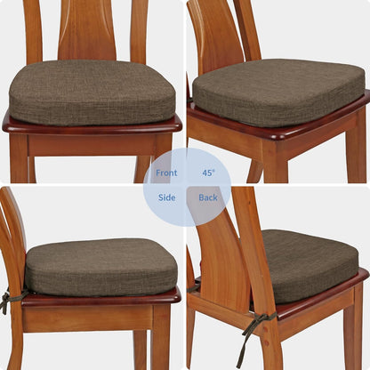 BUYUE Thickened 2.5" Friendly Woven Fabric Dining Chair Cushion, U-Shape High Density Foam Comfortable Chair Pad for Kitchen, Slip Resistant Indoor Seat Cushion (1 Piece, Dark Gray)