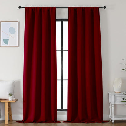 Simplebrand Ava Sage Green Blackout Curtains for Bedroom 63 Inch Length 2 Panels Set, Solid Thermal Insulated Energy Saving Rod Pocket Window Treatment Curtains Blackout Drapes, W40 x L63 Inch, Sage - Colors B
