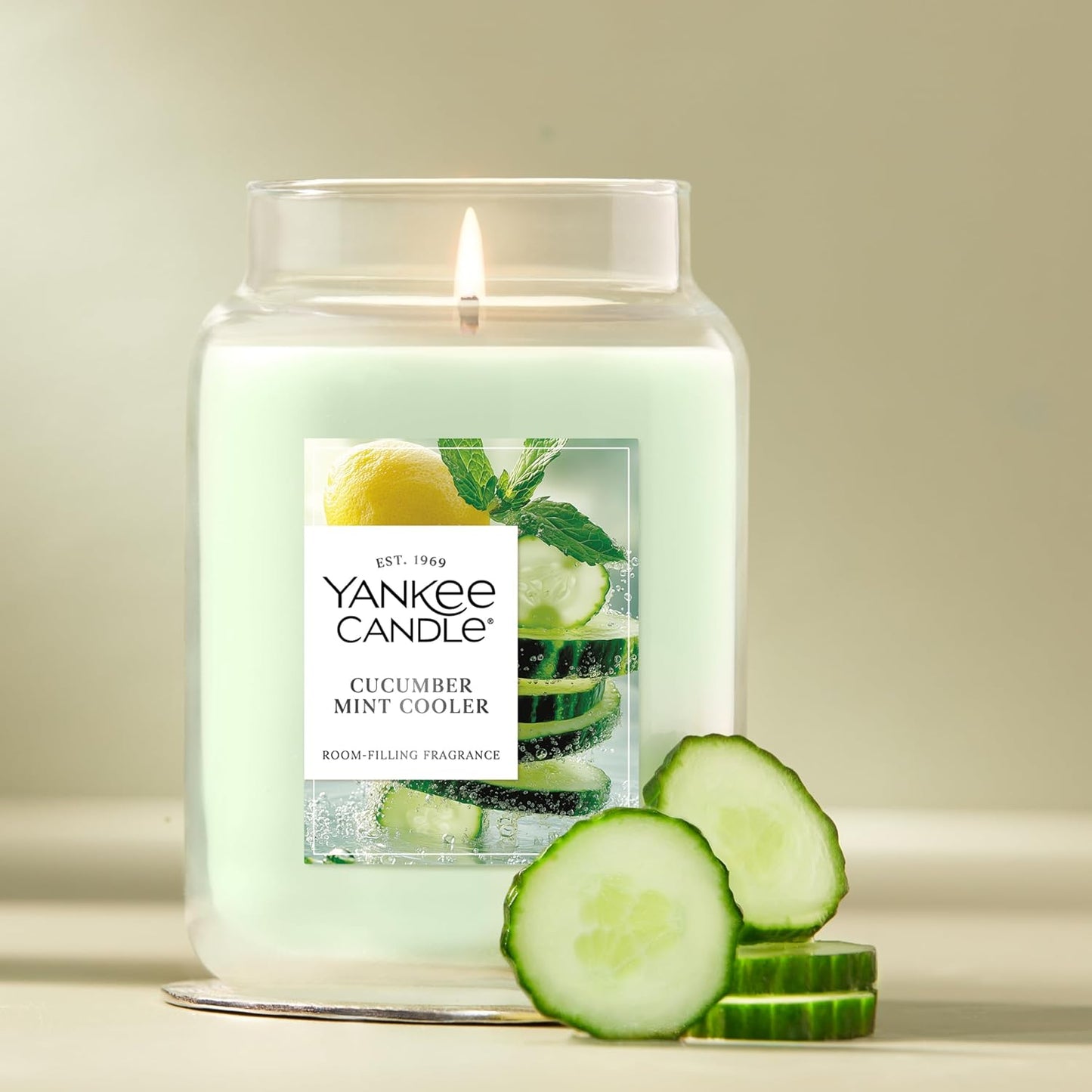Yankee Candle Sage & Citrus, Scented Candle, 22oz Large Jar with up to 150 Hour Burn Time, Giftable, Birthdays
