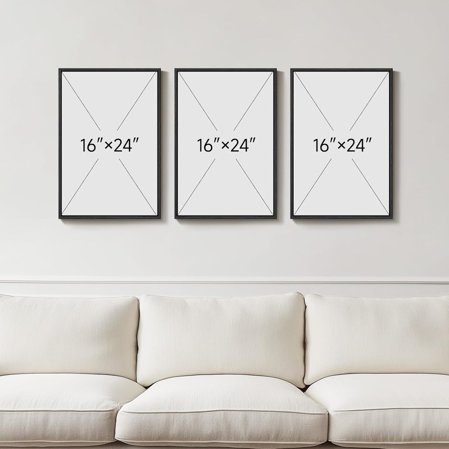 Large Framed Abstract Nature Landscape Wall Art for Living Room, Set of 3 Modern Canvas Prints Paintings Artwork for Walls, Green Lake Pictures for Hallway, Dining Room, Office Wall Decor 24x36 Inch