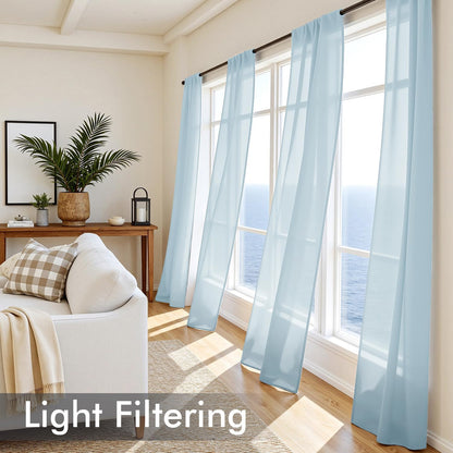 MIULEE White Sheer Curtains 84 Inches Long, 4 Panels Set, Light Filtering Rod Pocket Voile Drapes for Living Room and Bedroom, Airy Soft Fabric Window Treatments, 42 x 84 Inches