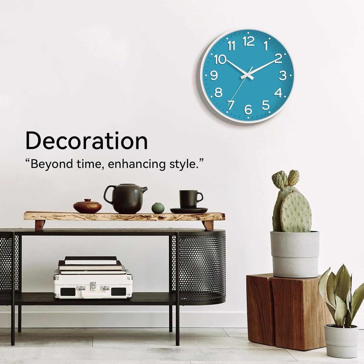 Roymnie Wall Clock Green, Silent Wall Clocks Battery Operated 8 Inch-Modern Non Ticking Analog Clock Decorative for Kitchen Office Bathroom Bedroom(Gold)
