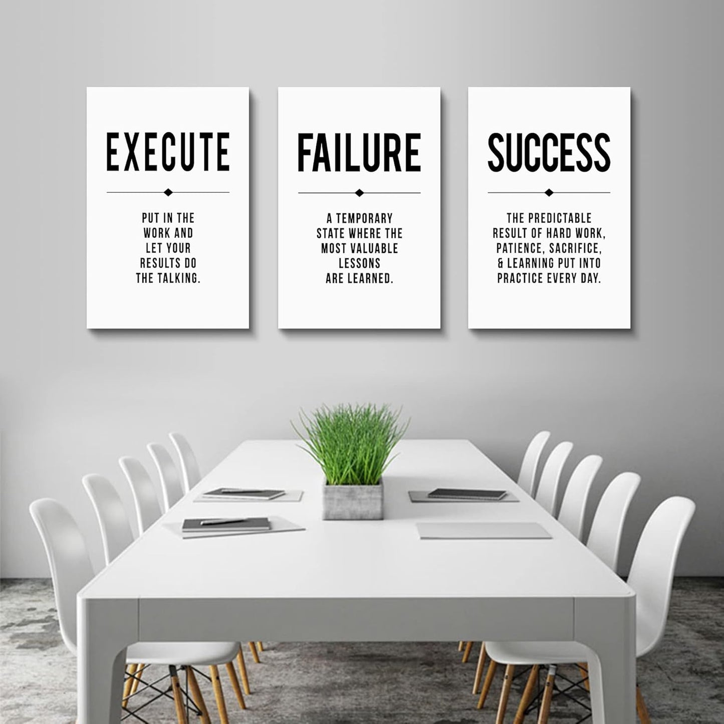 Inspirational Canvas Painting Wall Art -EPHANY ART,Mindset Quotes Prints, Success Framed Entrepreneur Poster Positive Quotes Wall Poster for Home Office Workplace (M-3pcs,12x16inchx3pcs)
