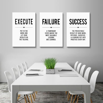 Inspirational Canvas Painting Wall Art -EPHANY ART,Mindset Quotes Prints, Success Framed Entrepreneur Poster Positive Quotes Wall Poster for Home Office Workplace (M-3pcs,12x16inchx3pcs)