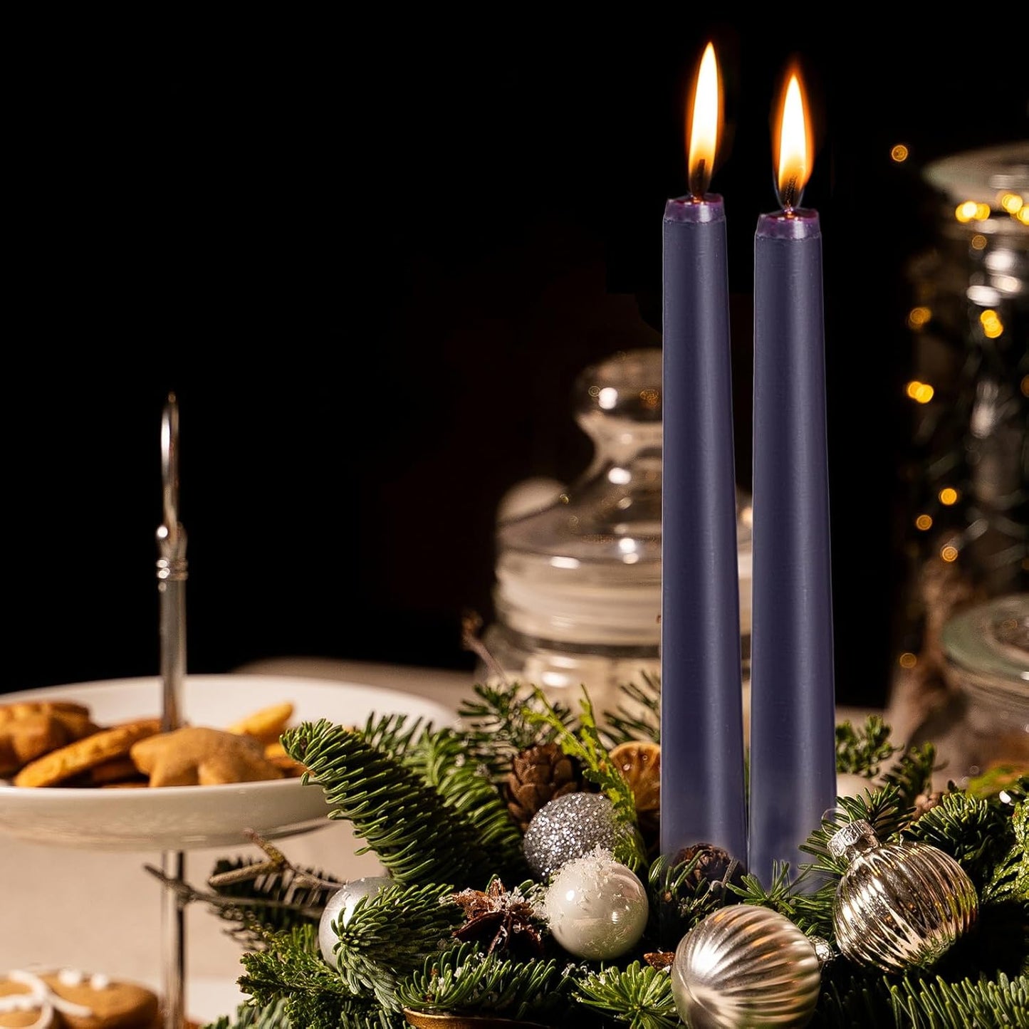 KONNI 0.87×10 Inch Ivory Taper Candles, Unscented and Smokeless Tall Candlesticks, 10 Pack Tapered Candles with Cotton Wicks, Long Burning, Ideal for Weddings, Dinner Parties, and Home Décor