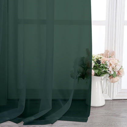 Chyhomenyc Sheer White Valances for Windows 2 Pack, Small Window Curtains for Living Room Bathroom Cafe Laundry Basement, Modern Top Dual Rod Pocket Voile Curtain, 42W x 14L inches, White - Colors B