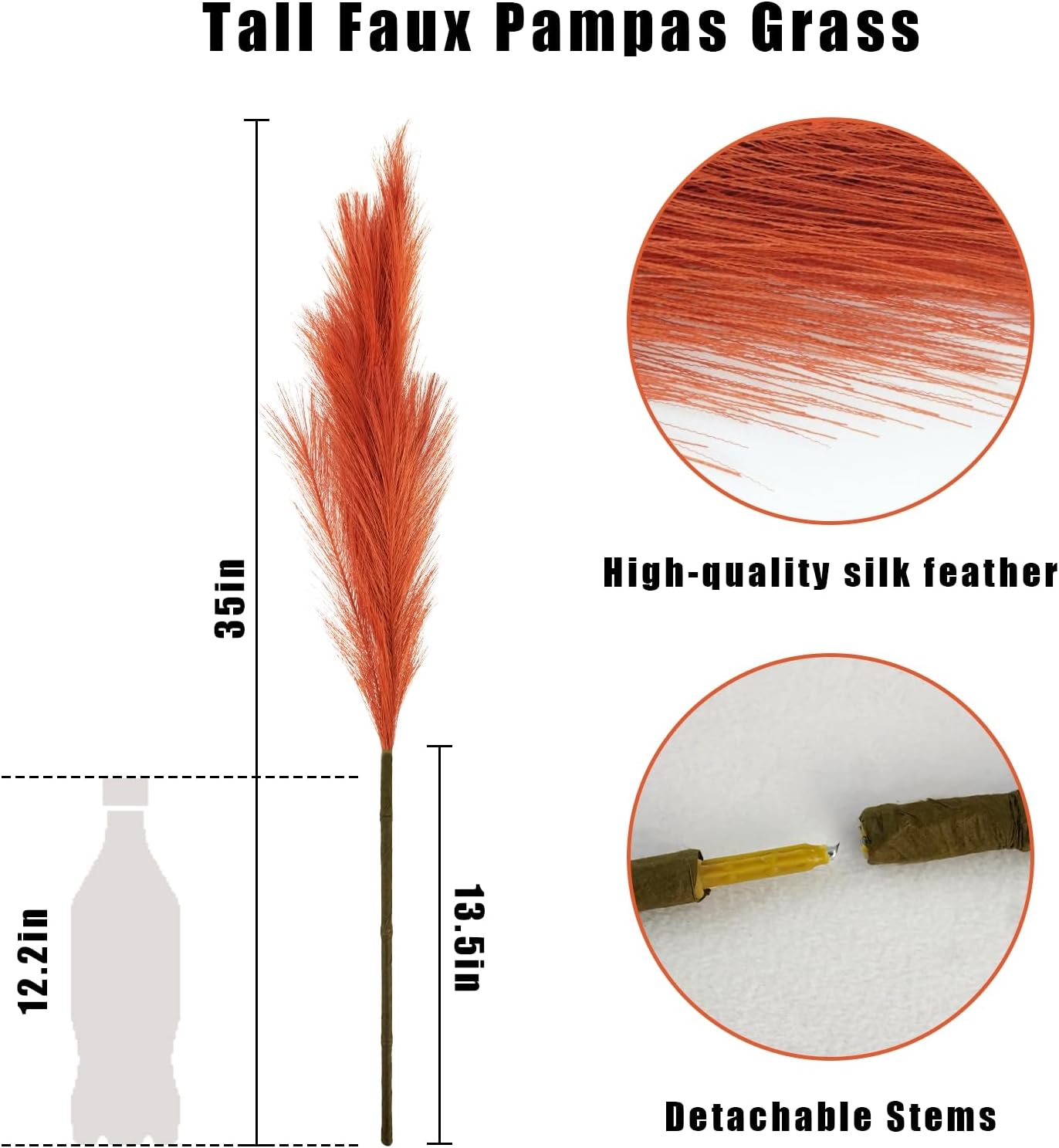 obbsie 50pcs Pink Faux Pampas Grass Decor, 21.6" Short Artificial Floral Branches Vase Filler Flower Arrangement for Home Wedding Boho Outdoor Decor