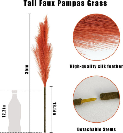 obbsie 50pcs Pink Faux Pampas Grass Decor, 21.6" Short Artificial Floral Branches Vase Filler Flower Arrangement for Home Wedding Boho Outdoor Decor