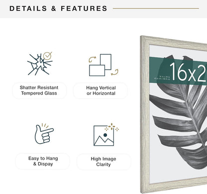 MCS Studio Gallery 16x24 Poster Frame Black Woodgrain Engineered Wood, Vertical & Horizontal Wall Hanging Large Picture Frame for Photos, Posters & Art Prints (1-Pack)