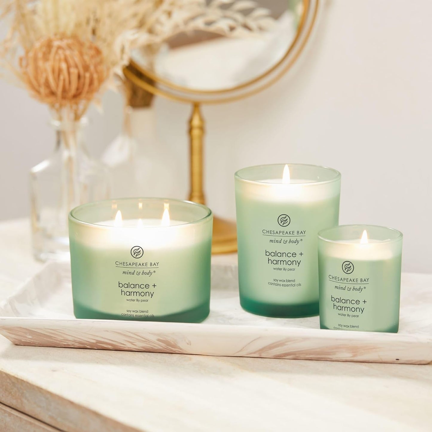 Chesapeake Bay Candle PT40886 Scented Candle Awaken + Invigorate (Lemongrass Eucalyptus) Medium Green Home Décor