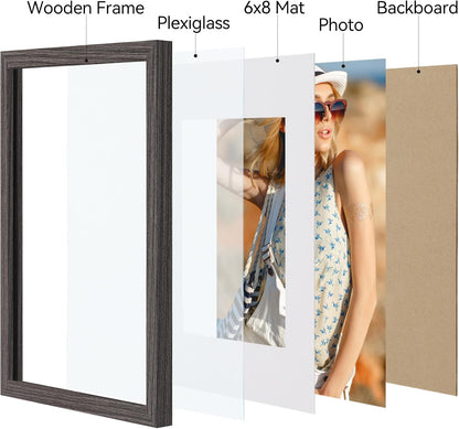 Vittanly 11x14 Picture Frame, Display Pictures 8x10 with Mat or 11x14 without Mat, Photo Frame for Wall Mounting, Black, 1 Pack - Colors B