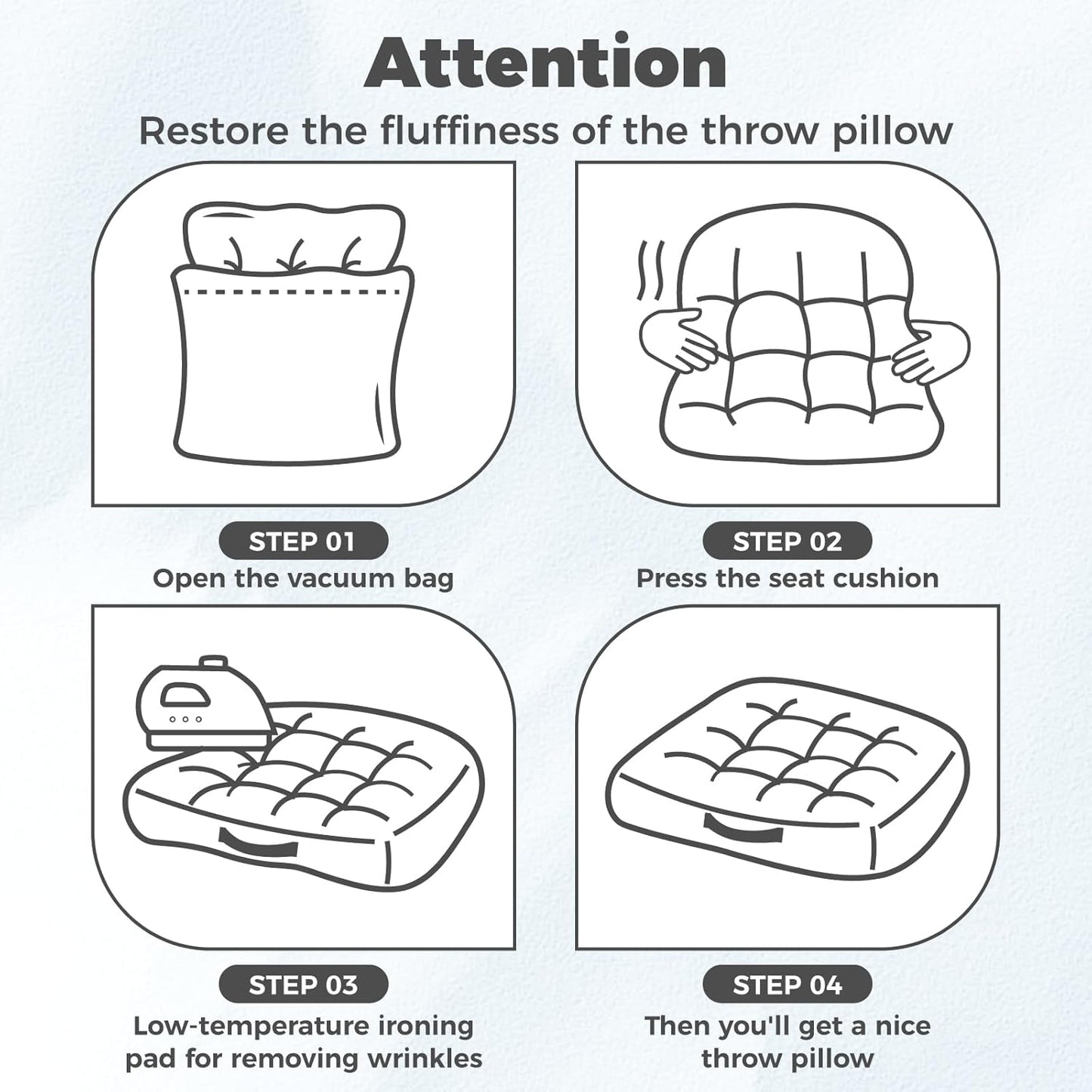 Floor Pillow Dark Grey Washable Floor Sitting Cushions 18x18 Inch 2-Pack, Meditation Yoga Pillows for Sitting on Floor Tufted Corduroy Seat Pads with Handle for Office Dining Room Seats