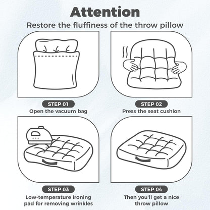 Floor Pillow Dark Grey Washable Floor Sitting Cushions 18x18 Inch 2-Pack, Meditation Yoga Pillows for Sitting on Floor Tufted Corduroy Seat Pads with Handle for Office Dining Room Seats