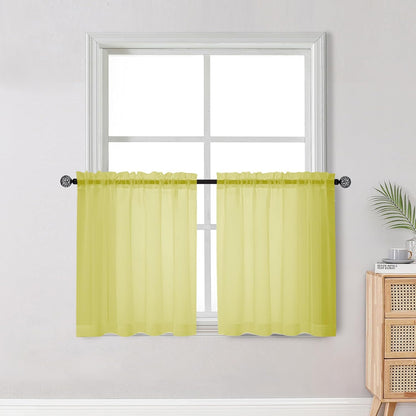 OWENIE Sheer Curtains 84 inches Long 2 Panels Set for Living Room/Bedroom, Rod Pocket Voile Sheer Panel Drapes, White, 2pcs, Each 42" W x 84" L - Colors A