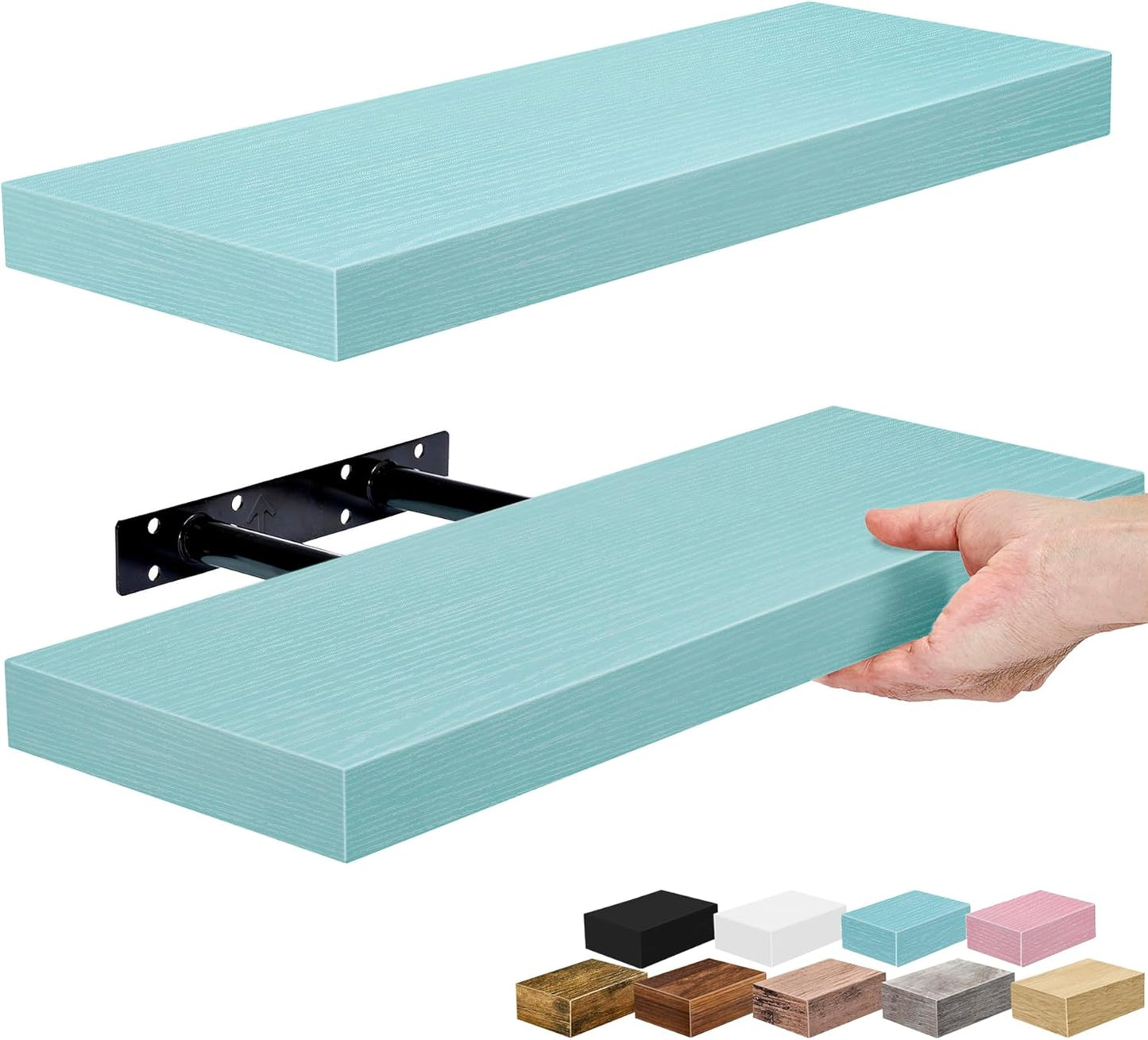 Sorbus Floating Shelves for Wall – 16 Inch Floating Shelf for Kitchen, Bedroom, Living Room, Bathroom, Home & Wall Decor - Mounted Bathroom Shelves with Invisible Brackets (Maple Wood, 2 Pack)