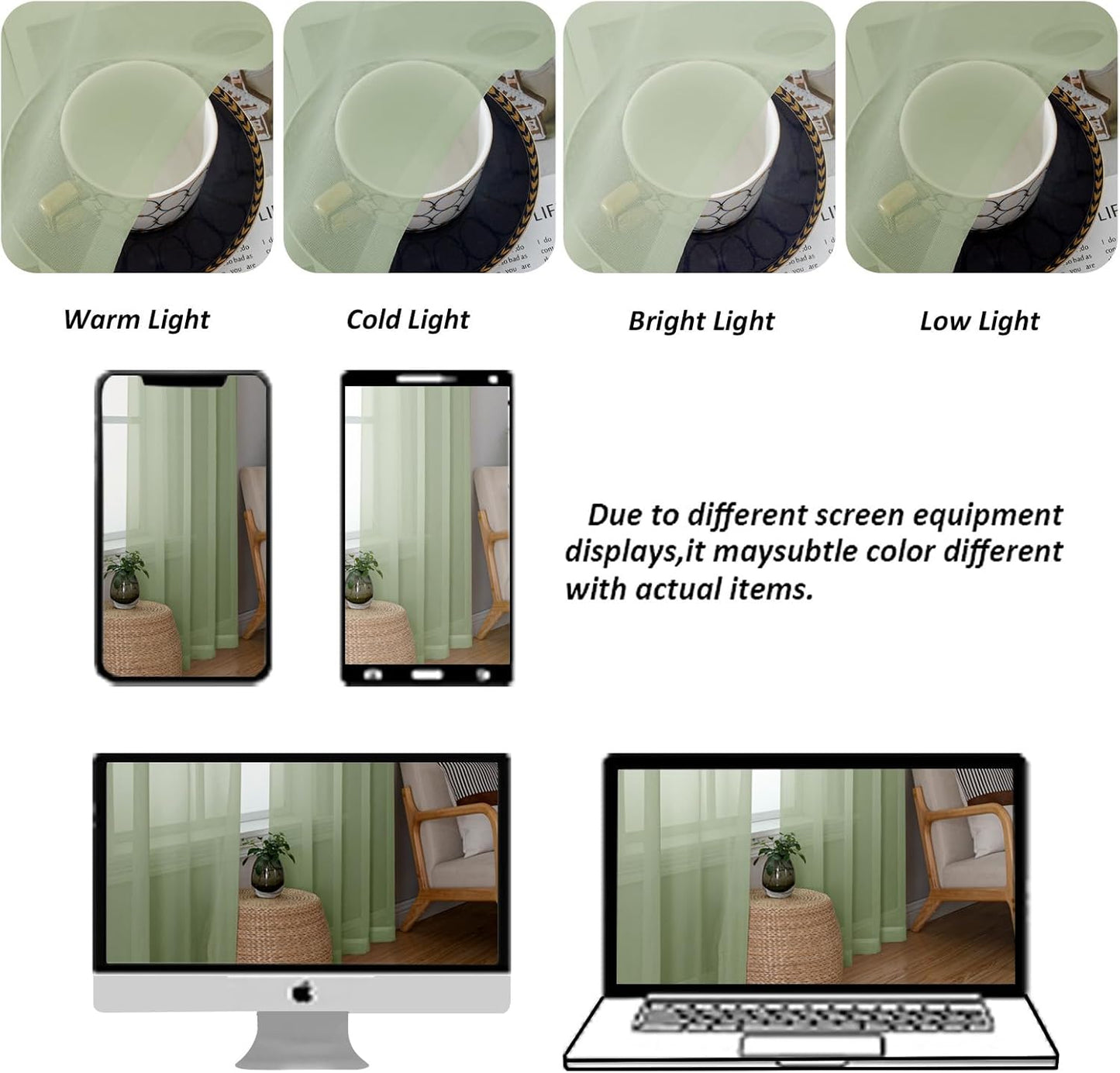 Chyhomenyc Sheer White Valances for Windows 2 Pack, Small Window Curtains for Living Room Bathroom Cafe Laundry Basement, Modern Top Dual Rod Pocket Voile Curtain, 42W x 14L inches, White - Colors B