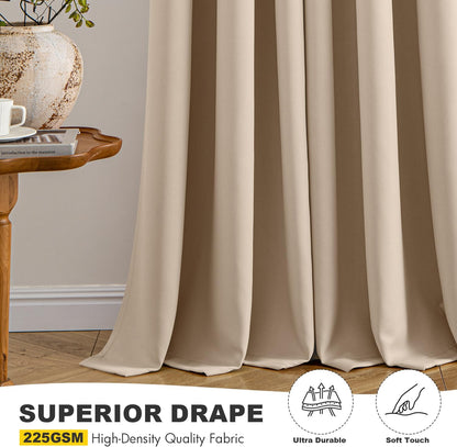 MIULEE Blackout Curtains for Bedroom Living Room 2 Panels, Thermal Insulated Room Darkening Drapes Grommet Noise Reducing Light Blocking Window Treatments 63 Inches Long 40x63 Inch Black - Colors A