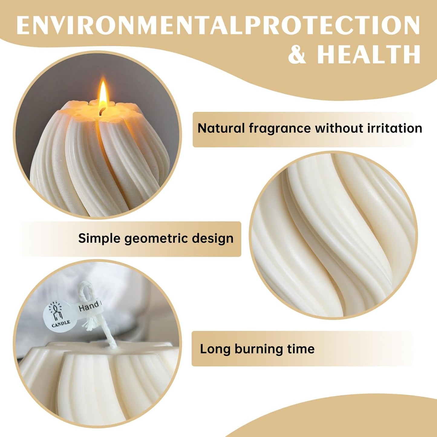 2PCS Hourglass Pillar Candles Set,Soy Wax Orchids Scented Pillar Candles,Cylindrical Tall Pillar Candle,Elegant Bubble Aesthetic Candle Housewarming Gift Home Room Shelf Decor Idea(White)