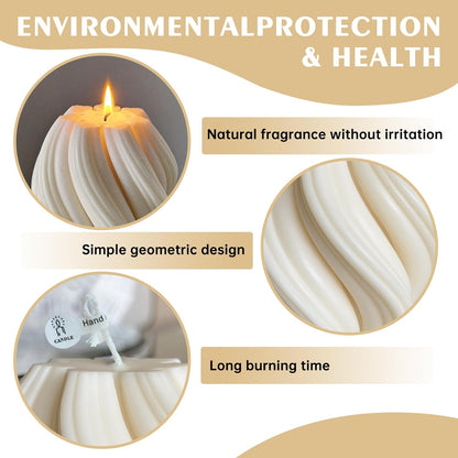 2PCS Hourglass Pillar Candles Set,Soy Wax Orchids Scented Pillar Candles,Cylindrical Tall Pillar Candle,Elegant Bubble Aesthetic Candle Housewarming Gift Home Room Shelf Decor Idea(White)