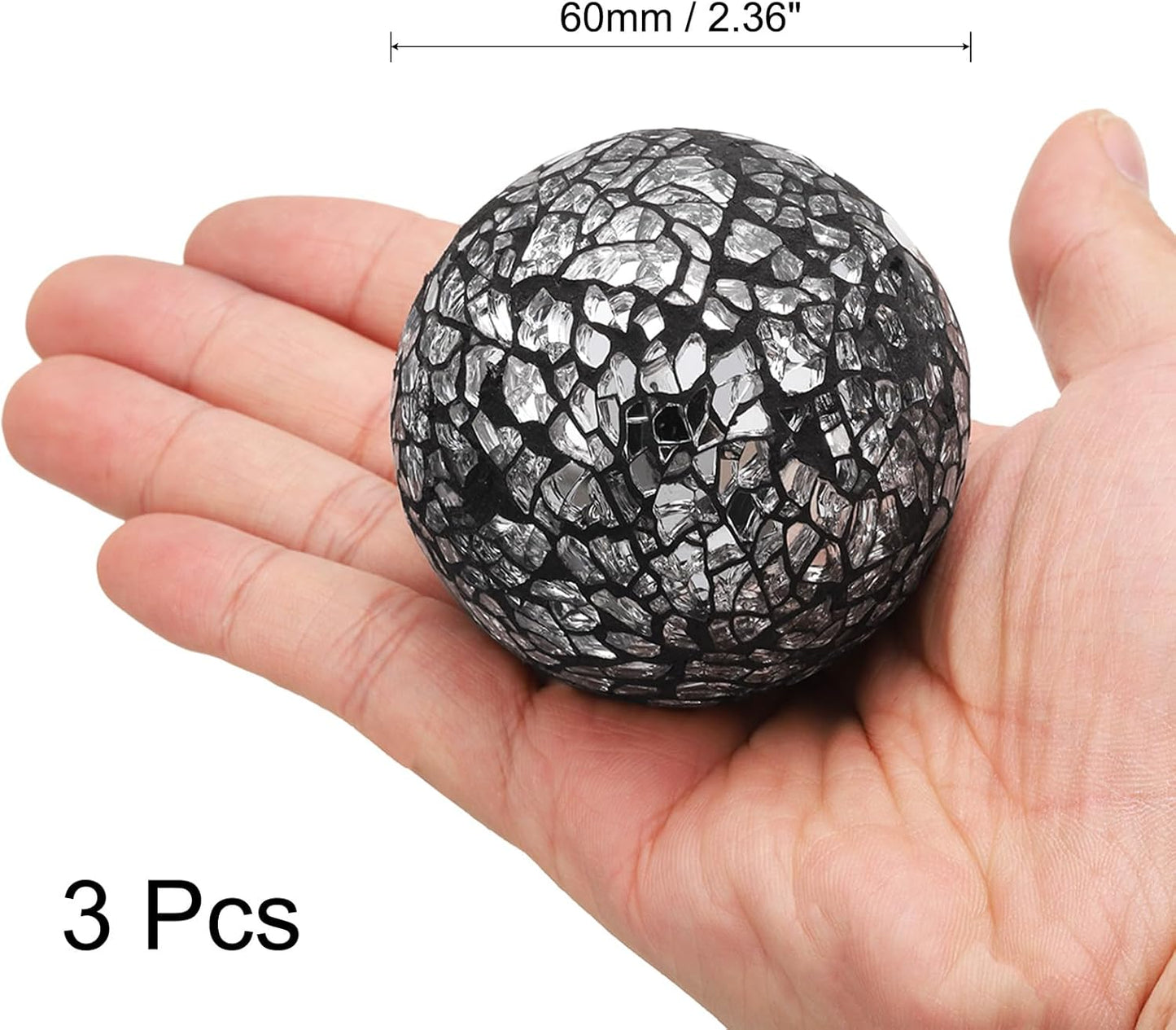 uxcell 3Pcs Decorative Glass Balls 2.36 Inch Orbs Centerpiece Balls Mosaic Glass Ball Sphere for Decor Bowls Vases Dining Table Party, Dark Blue
