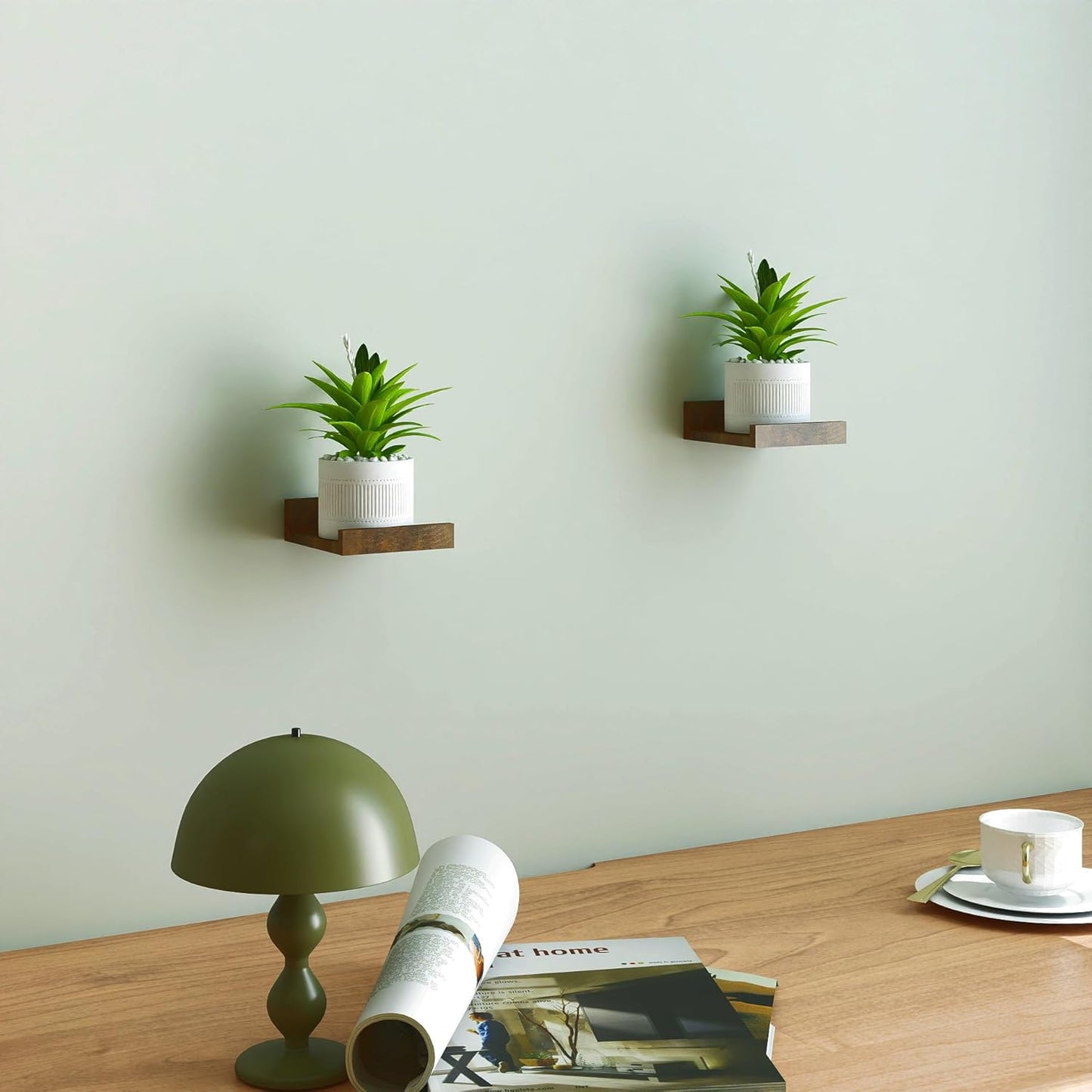 White Floating Shelves for Wall Decor, Wall Mounted Wood Storage Shelf for Bedroom, Living Room, Bathroom, Kitchen, Nursery, Display Picture Ledge Shelf with Lip Set of 2-14 Inches, White