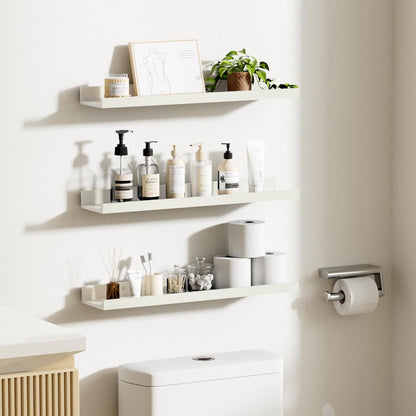 upsimples 6 Pack Wooden Floating Shelves, Wall Storage Decor Shelf for Bathroom, Bedroom, Living Room, Kitchen, Office and Laundry Room, Wall Mounted Display Hanging Shelf, Brown