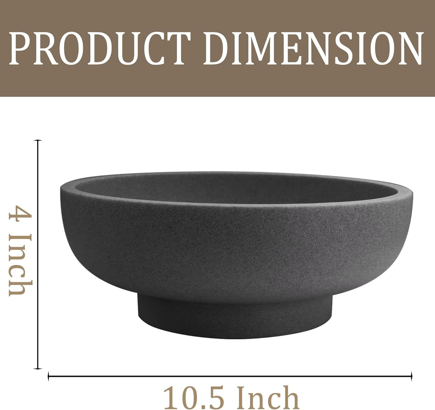 LIN CHUAN Large Decorative Bowl, Fruit Bowl for Kitchen Counter, Modern Resin Bowl for Home Decor, Key Holder for Entry Table, Sand Beige