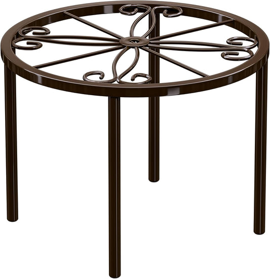 bussdis 1 PCS Plant Stand,-Heavy Duty Metal Stand Decorates Plants, Anti-Rust Flower Pot Stand, Round Plant Rack for Room Indoor and Outdoor Courtyard,Gardens, Brown.