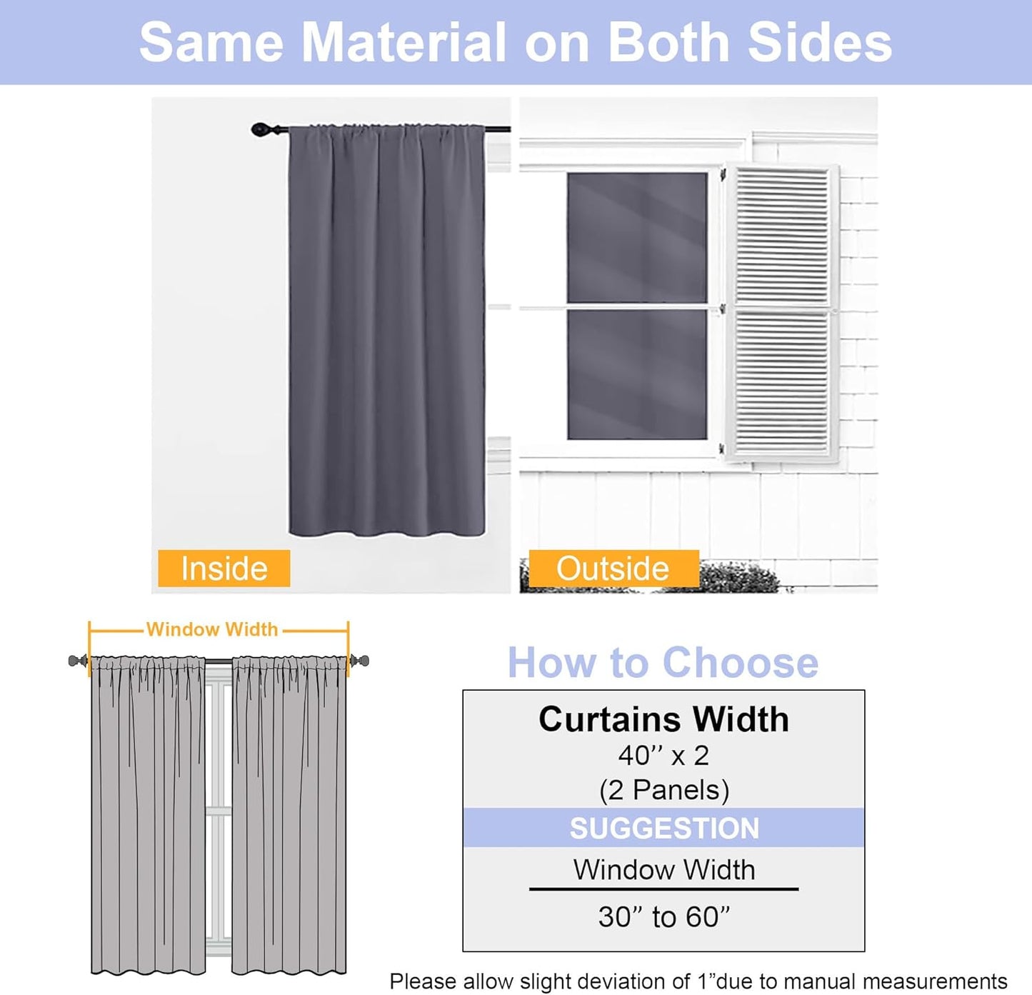 Simplebrand Ava Sage Green Blackout Curtains for Bedroom 63 Inch Length 2 Panels Set, Solid Thermal Insulated Energy Saving Rod Pocket Window Treatment Curtains Blackout Drapes, W40 x L63 Inch, Sage - Colors C
