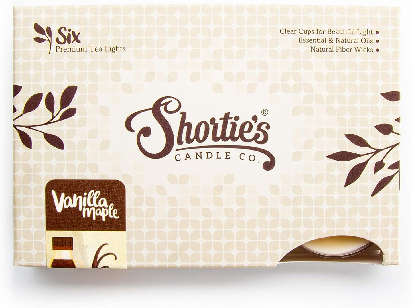 Shortie's Candle Company Vanilla Bean Premium Tealight Candles Bulk Pack - 24 Beige Highly Scented Tea Lights - Beautiful Candlelight - Made in the USA - Bakery & Food Collection