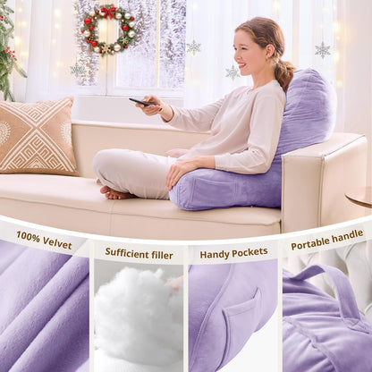 Sasttie Reading Pillows for Sitting in Bed Adult, Back Pillow Bed Sitting Up, Back-Rest Support Cushion for Sit Up on Couch, Sofa, and Floor, Dorm Essentials, Oeko-Tex Certified, Dark Grey
