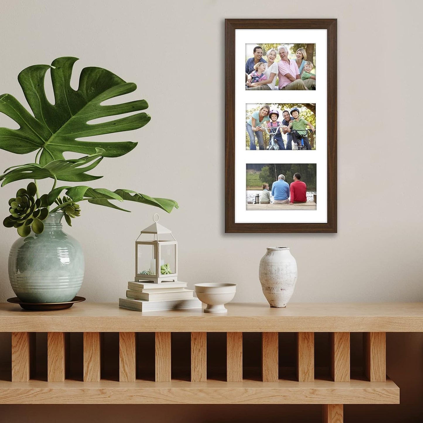 Americanflat 4x6 Collage Picture Frame with Shatter-Resistant Glass - Fits Five 4x6 Photos or Use as One 11x14 Picture Frame - Signature Collection - Collage Frames for Wall Display - Black