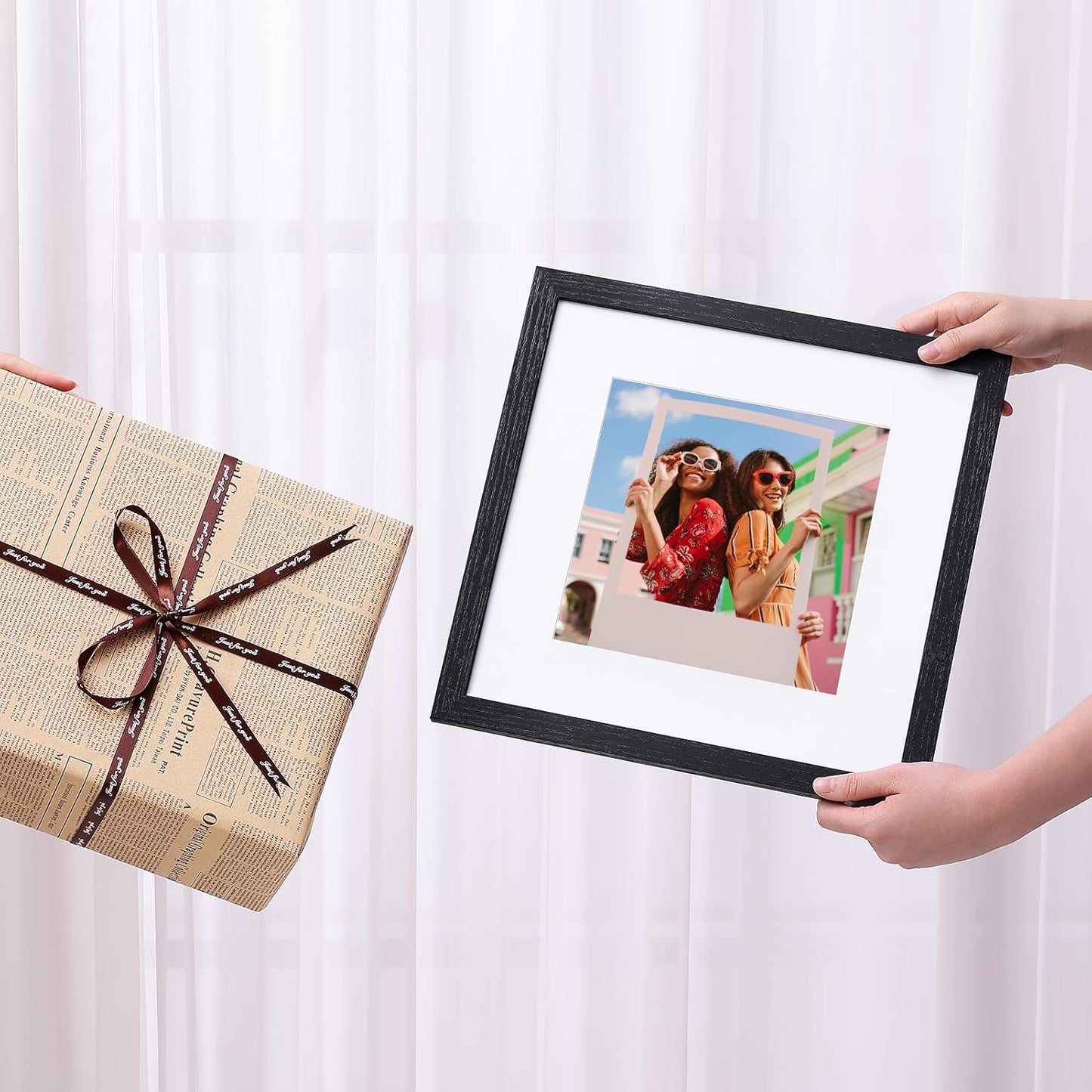 Vittanly 11x14 Picture Frame, Display Pictures 8x10 with Mat or 11x14 without Mat, Photo Frame for Wall Mounting, Black, 1 Pack - Colors A
