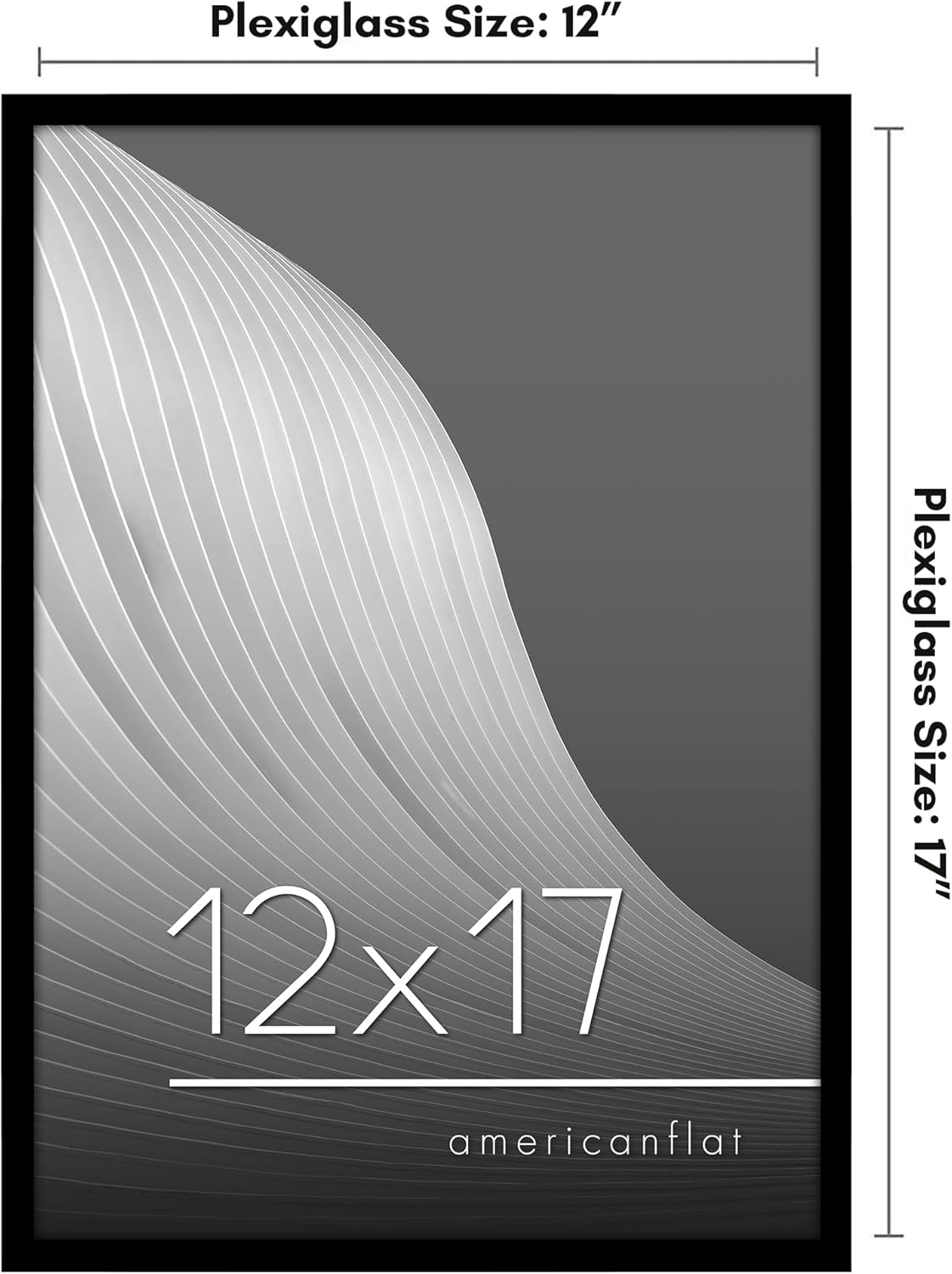 Americanflat 24x36 Poster Frame with Polished Plexiglass - Streamline Collection - Thin Border Picture Frame for Wall Display - Hanging Hardware Included - Black - Colors A