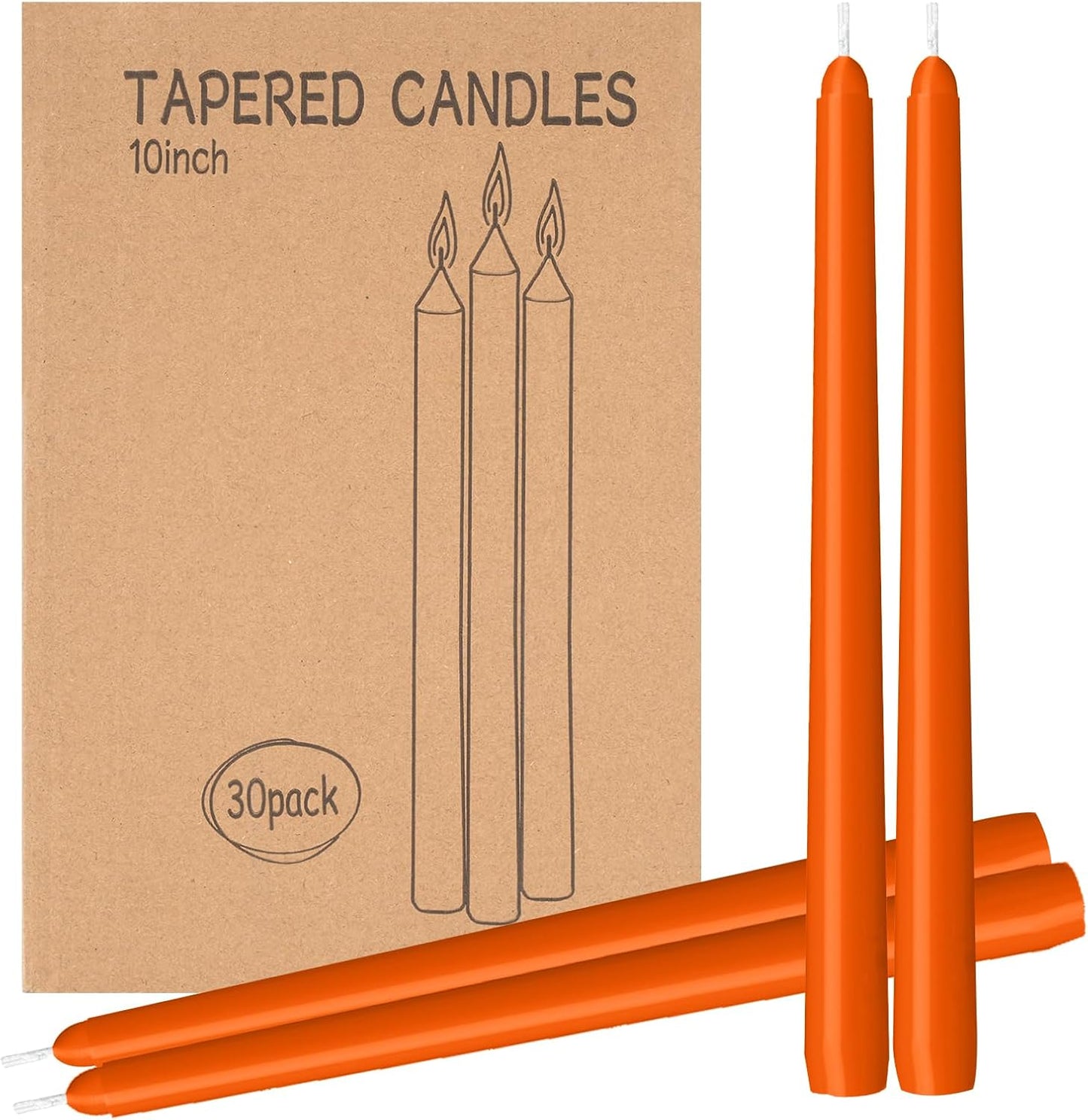 4 Pack Ivory Taper Candles - Taper Candles 10 Inch Dripless, Smokeless & Unscented - 8 Hours Long Burning - Hand Poured Tall Candlesticks - Ideal for Weddings, Dinner Parties, and Home Decor