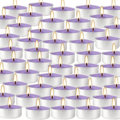 Rose Scented Candle Tealight Candles in Clear Cup, 8 Hours Consistent Smkless Clean Burning, Great for Valentine's Day Holiday, Wedding, Spa, Emergency and Home Decoration（Pink，50 Pack）