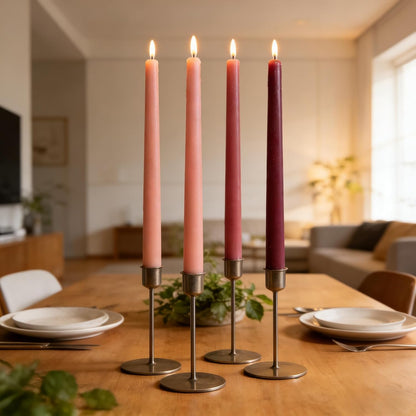 12-Pack Earth Tone Taper Candles, 10 Inch Unscented Dripless Candlesticks, Long-Lasting Burn Time of 7-8 Hours, Perfect for Fall Harvest Halloween Thanksgiving Dinners Parties and Home Décor