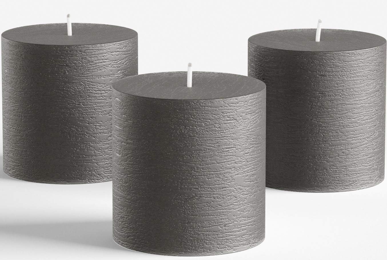 Melt Candle Pillar Candles, 3 Pack - Unscented Candles for Home, Church, Weddings, & More - 3" x 4", Ivory