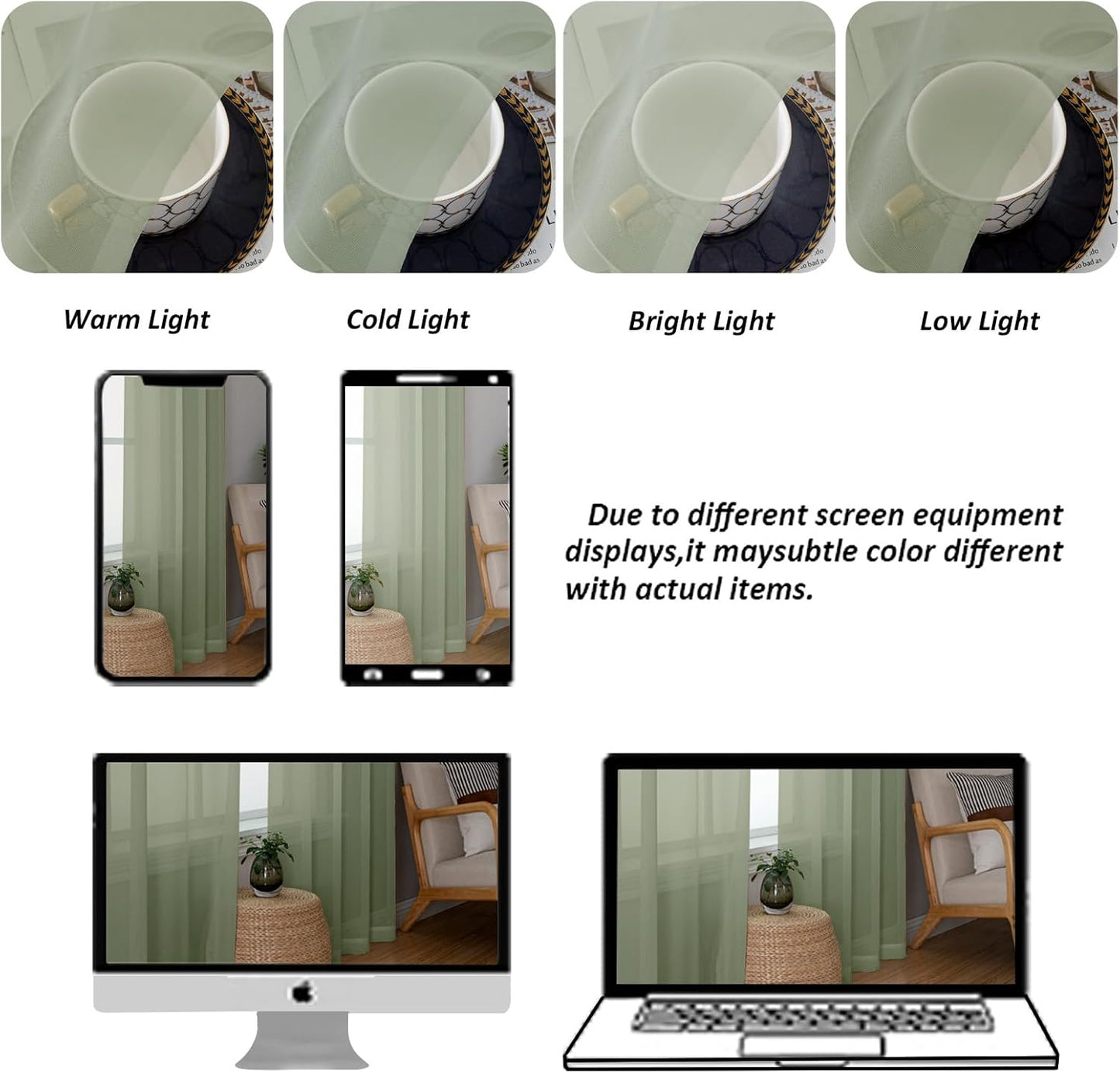 Chyhomenyc Sheer White Valances for Windows 2 Pack, Small Window Curtains for Living Room Bathroom Cafe Laundry Basement, Modern Top Dual Rod Pocket Voile Curtain, 42W x 14L inches, White - Colors A