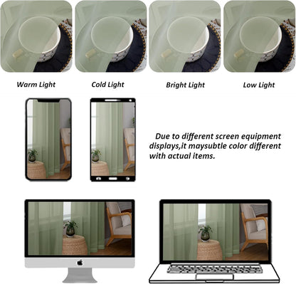 Chyhomenyc Sheer White Valances for Windows 2 Pack, Small Window Curtains for Living Room Bathroom Cafe Laundry Basement, Modern Top Dual Rod Pocket Voile Curtain, 42W x 14L inches, White - Colors A