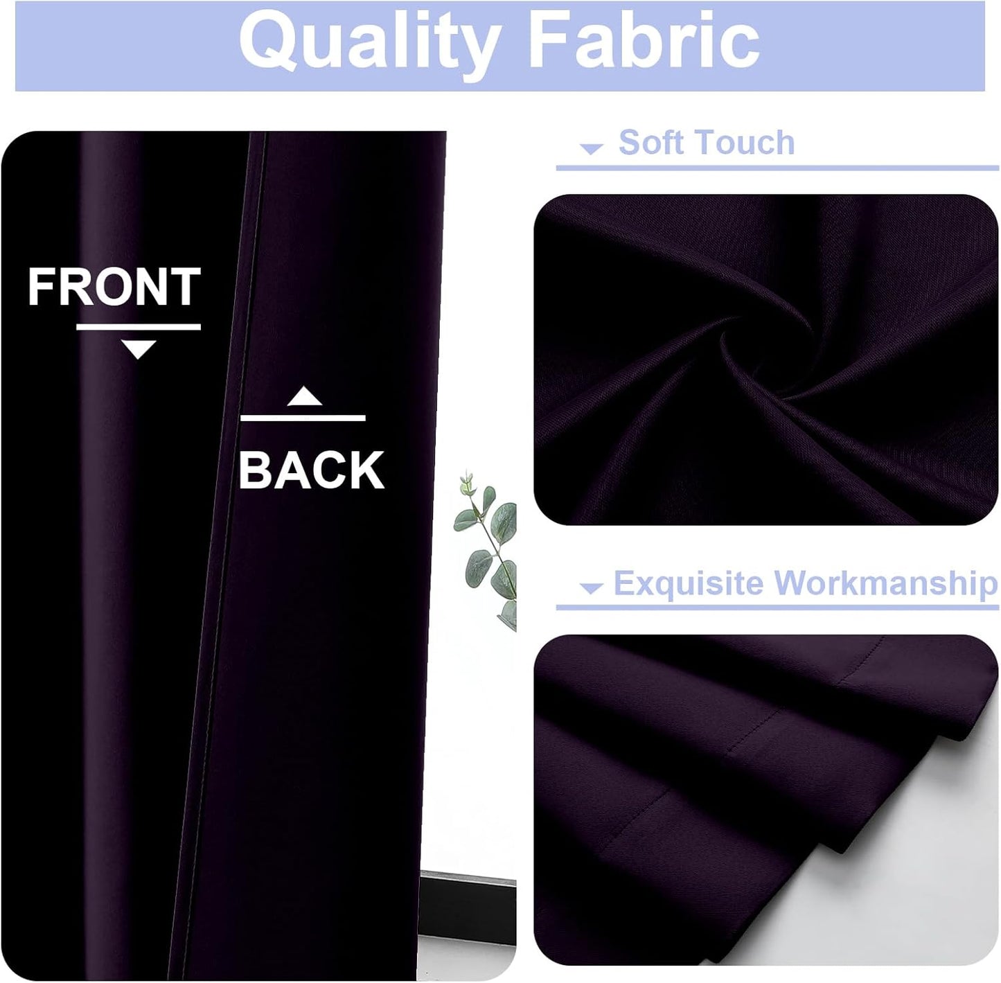 Simplebrand Ava Sage Green Blackout Curtains for Bedroom 63 Inch Length 2 Panels Set, Solid Thermal Insulated Energy Saving Rod Pocket Window Treatment Curtains Blackout Drapes, W40 x L63 Inch, Sage - Colors B
