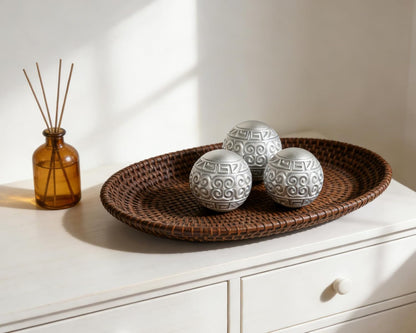 3 Pack Gold Decorative Ball for Centerpiece Bowls, 3 inch Orbs Spheres for Home Living Room Coffee Table Centerpieces Shelf Decoration