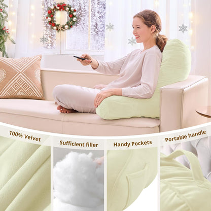 Sasttie Reading Pillows for Sitting in Bed Adult, Back Pillow Bed Sitting Up, Back-Rest Support Cushion for Sit Up on Couch, Sofa, and Floor, Dorm Essentials, Oeko-Tex Certified, Dark Grey